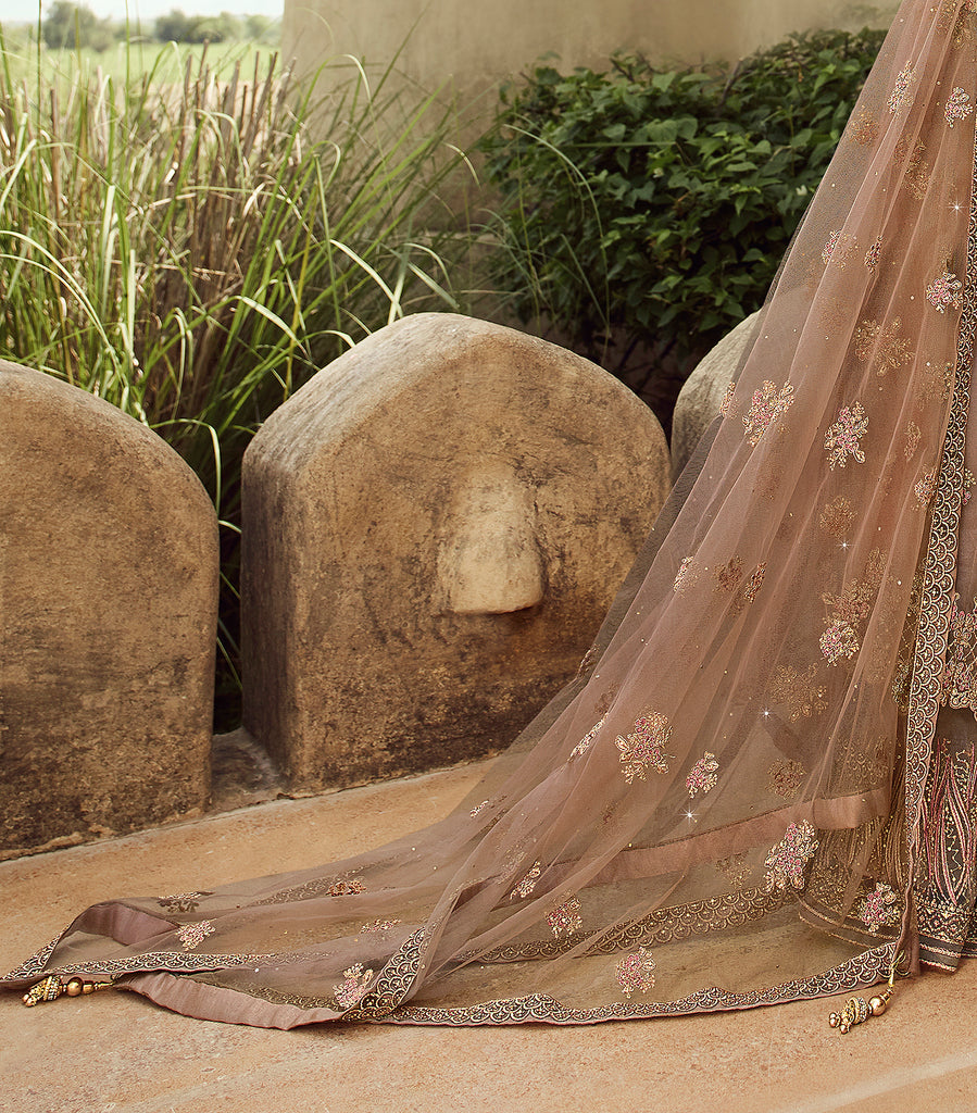 Brandy Rose Designer Embroidered Net Wedding Lehenga Style Anarkali-Saira's Boutique