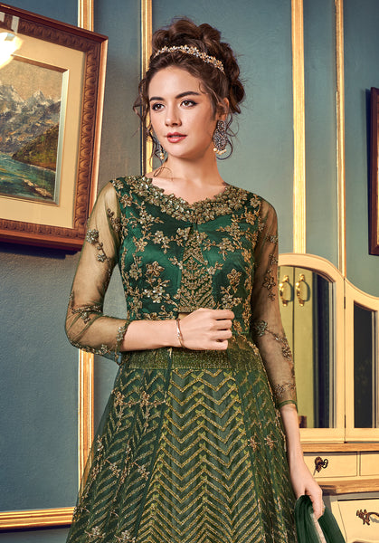 Green outlet net dress