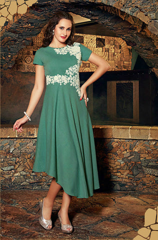 Black Embroidered Pashmina Kurti