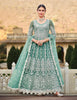 Acapulco Green Designer Heavy Embroidered Wedding Anarkali Suit-Saira's Boutique