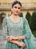 Acapulco Green Designer Heavy Embroidered Wedding Anarkali Suit-Saira's Boutique