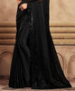 Black Designer Embroidered Chiffon Wedding Party Wear Saree-Saira's Boutique