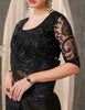 Black Designer Embroidered Crystal Chiffon Party Wear Saree-Saira's Boutique