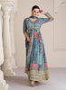 Blue Designer Embroidered Party Wear Anarkali Suit-Saira's Boutique