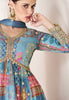 Blue Designer Embroidered Party Wear Anarkali Suit-Saira's Boutique