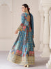 Blue Designer Embroidered Party Wear Anarkali Suit-Saira's Boutique