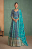 Blue Designer Heavy Work Premium Georgette Wedding Gown-Saira's Boutique