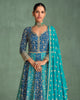 Blue Designer Heavy Work Premium Georgette Wedding Gown-Saira's Boutique