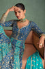 Blue Designer Heavy Work Premium Georgette Wedding Gown-Saira's Boutique