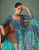 Blue Designer Heavy Work Premium Georgette Wedding Gown-Saira's Boutique