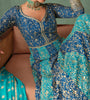 Blue Designer Heavy Work Premium Georgette Wedding Gown-Saira's Boutique