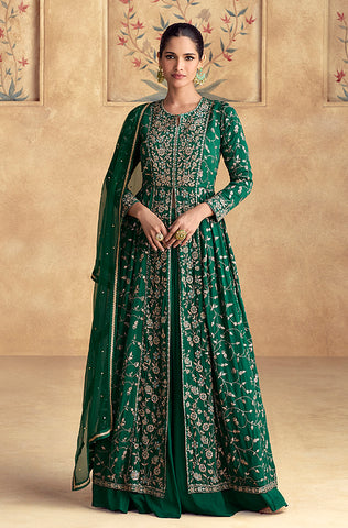 Blush Pink Designer Heavy Embroidered Net Anarkali Suit