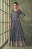 Charcoal Gray Designer Embroidered Viscose Silk Anarkali Gown-Saira's Boutique