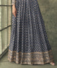 Charcoal Gray Designer Embroidered Viscose Silk Anarkali Gown-Saira's Boutique