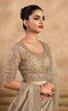 Cream Beige Designer Embroidered Silk Wedding Party Wear Saree-Saira's Boutique