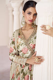 Cream Designer Embroidered Angrakha Style Anarkali Suit-Saira's Boutique