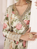Cream Designer Embroidered Angrakha Style Anarkali Suit-Saira's Boutique