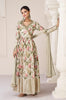 Cream Designer Embroidered Angrakha Style Anarkali Suit-Saira's Boutique