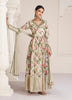 Cream Designer Embroidered Angrakha Style Anarkali Suit-Saira's Boutique