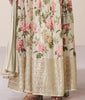 Cream Designer Embroidered Angrakha Style Anarkali Suit-Saira's Boutique