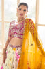 Cream Yellow & Magenta Designer Embroidered Silk Wedding Lehenga-Saira's Boutique