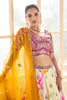Cream Yellow & Magenta Designer Embroidered Silk Wedding Lehenga-Saira's Boutique