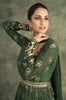 Dark Mehendi Green Designer Embroidered Viscose Silk Anarkali Suit-Saira's Boutique