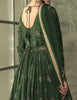 Dark Mehendi Green Designer Embroidered Viscose Silk Anarkali Suit-Saira's Boutique