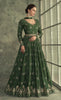 Dark Mehendi Green Designer Embroidered Viscose Silk Anarkali Suit-Saira's Boutique