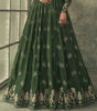 Dark Mehendi Green Designer Embroidered Viscose Silk Anarkali Suit-Saira's Boutique