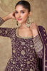 Dark Wine Designer Heavy Embroidered Georgette Wedding Anarkali Gown-Saira's Boutique