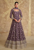 Dark Wine Designer Heavy Embroidered Georgette Wedding Anarkali Gown-Saira's Boutique