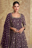 Dark Wine Designer Heavy Embroidered Georgette Wedding Anarkali Gown-Saira's Boutique
