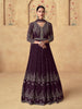 Dark Wine Designer Heavy Embroidered Wedding Anarkali-Saira's Boutique