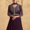 Dark Wine Designer Heavy Embroidered Wedding Anarkali-Saira's Boutique