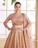 Desert Sand Designer Embroidered Silk Wedding Lehenga-Saira's Boutique