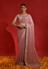 Dusty Pink Designer Embroidered Georgette Wedding Saree-Saira's Boutique