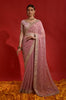 Dusty Pink Designer Embroidered Georgette Wedding Saree-Saira's Boutique