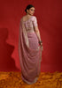 Dusty Pink Designer Embroidered Georgette Wedding Saree-Saira's Boutique