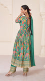 Green Designer Embroidered Party Wear Anarkali Suit-Saira's Boutique
