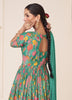 Green Designer Embroidered Party Wear Anarkali Suit-Saira's Boutique