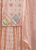 Light Peach Designer Embroidered Georgette Party Wear Sharara Suit-Saira's Boutique