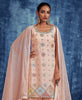 Light Peach Designer Embroidered Georgette Party Wear Sharara Suit-Saira's Boutique