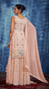 Light Peach Designer Embroidered Georgette Party Wear Sharara Suit-Saira's Boutique