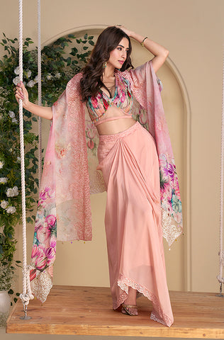 Yellow Designer Embroidered Party Wear Georgette Pant Suit