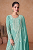 Light Sea Green Designer Embroidered Party Wear Sharara Suit-Saira's Boutique