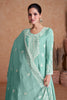 Light Sea Green Designer Embroidered Party Wear Sharara Suit-Saira's Boutique