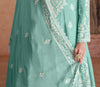 Light Sea Green Designer Embroidered Party Wear Sharara Suit-Saira's Boutique