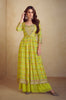Lime Olive Green Designer Embroidered Party Wear Kurti Style Palazzo Suit-Saira's Boutique