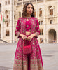 Magenta Designer Embroidered Party Wear Palazzo Suit with Shrug